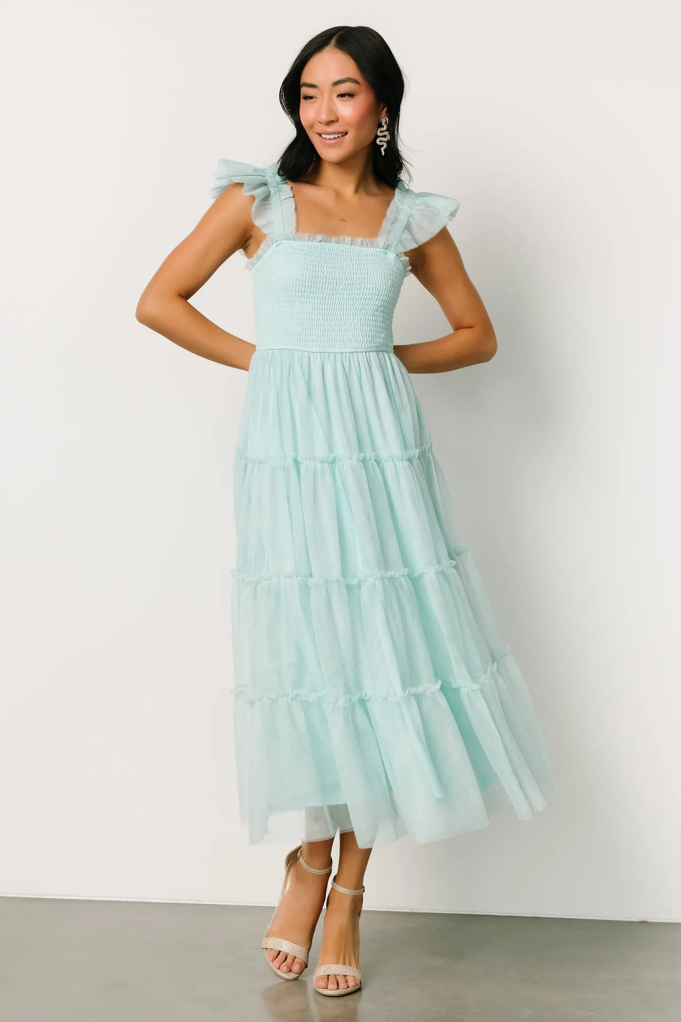 Mindi Tulle Midi Dress | Sea Blue sold by Baltic Born product image thumbnail 2