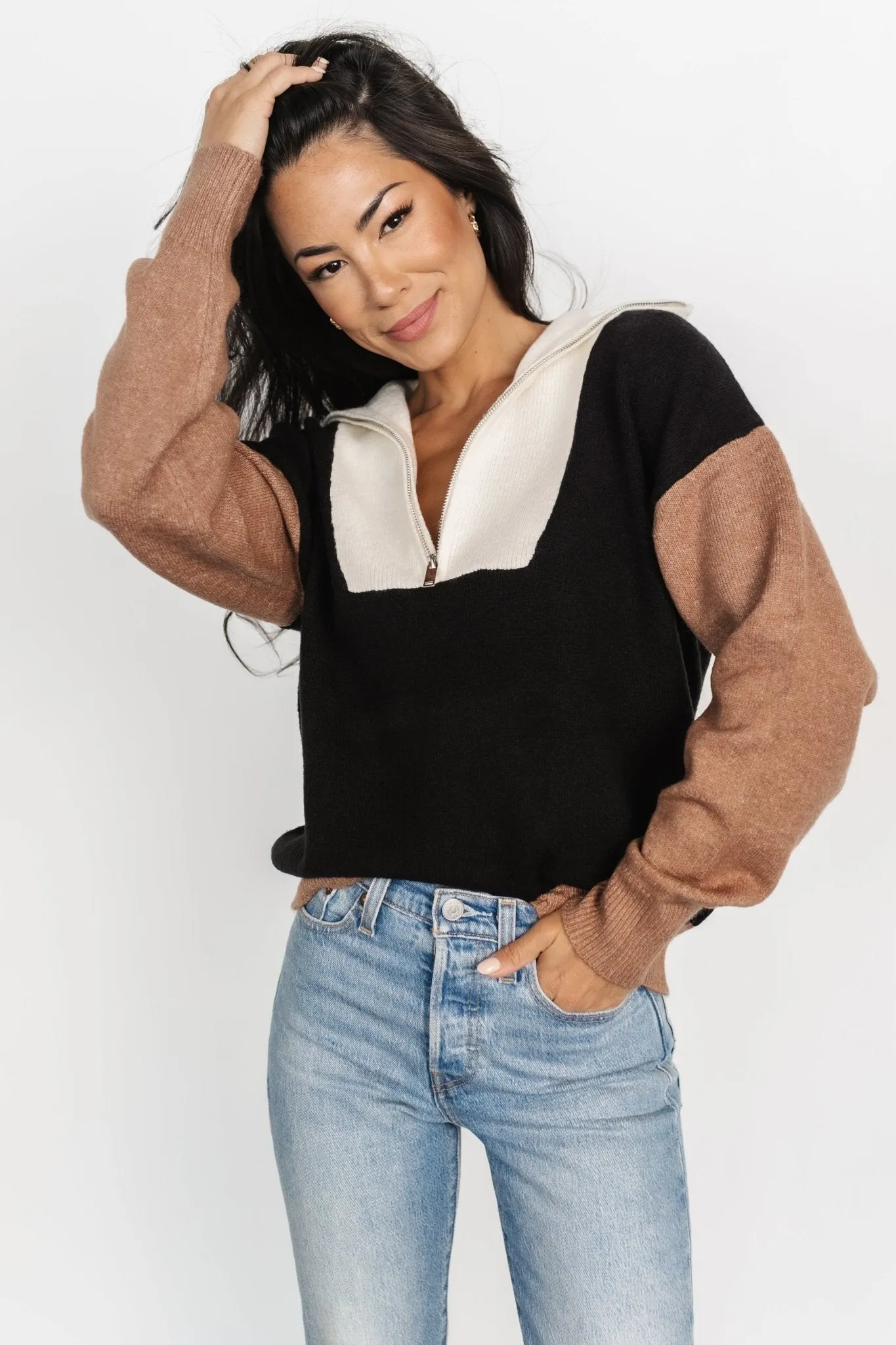 Sigrid Half-Zip Sweater | Black Multi sold by Baltic Born product image thumbnail 3