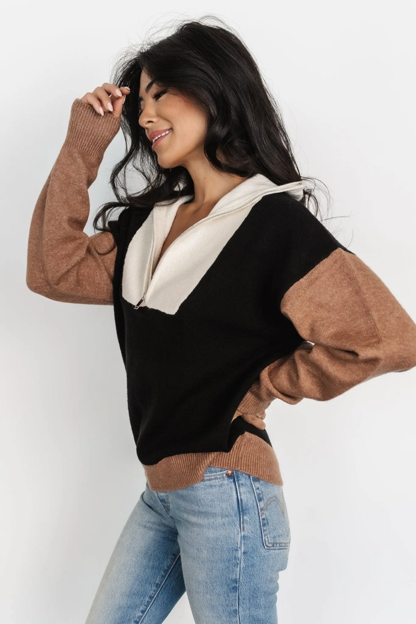 Sigrid Half-Zip Sweater | Black Multi sold by Baltic Born product image thumbnail 5