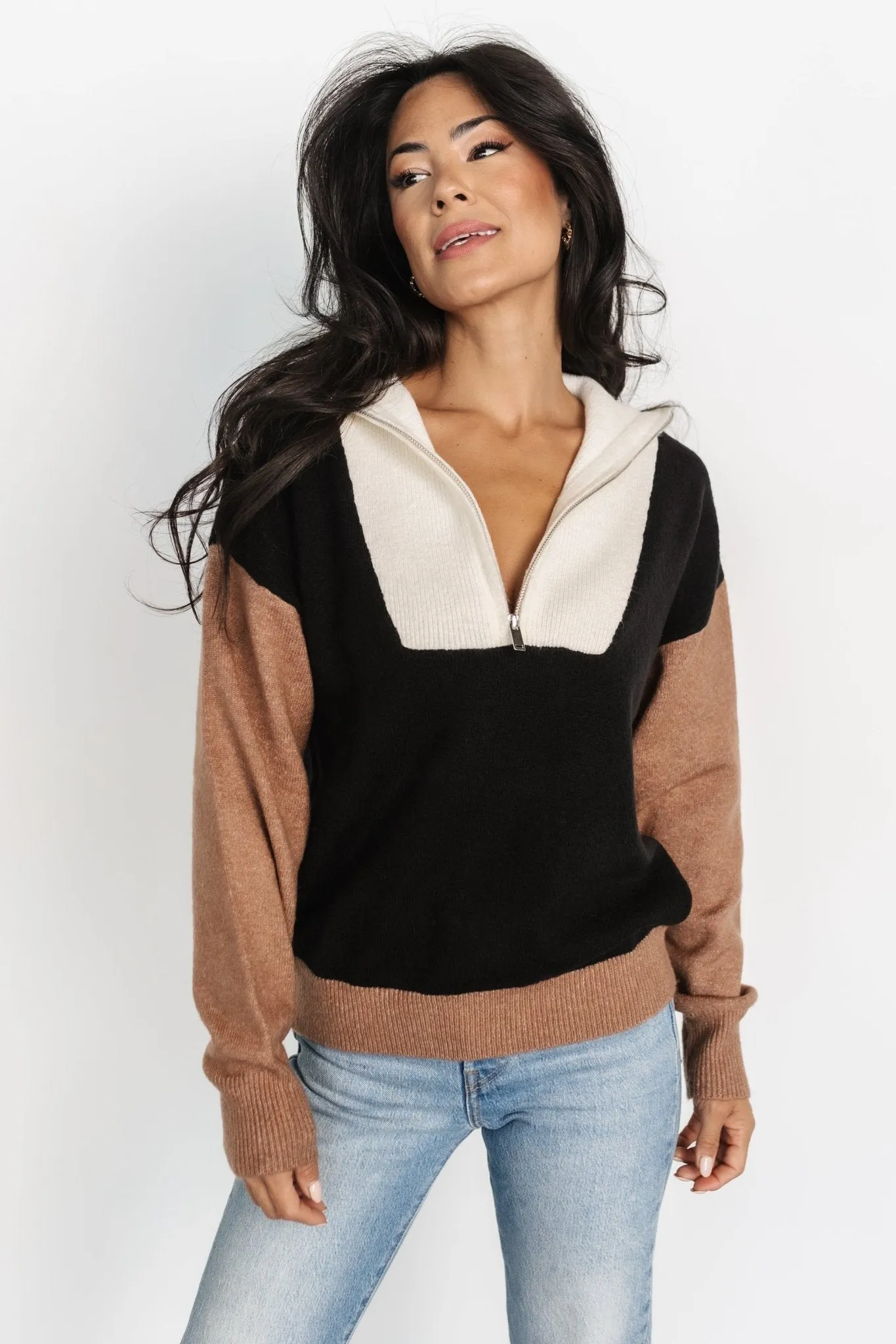 Sigrid Half-Zip Sweater | Black Multi sold by Baltic Born product image thumbnail 2