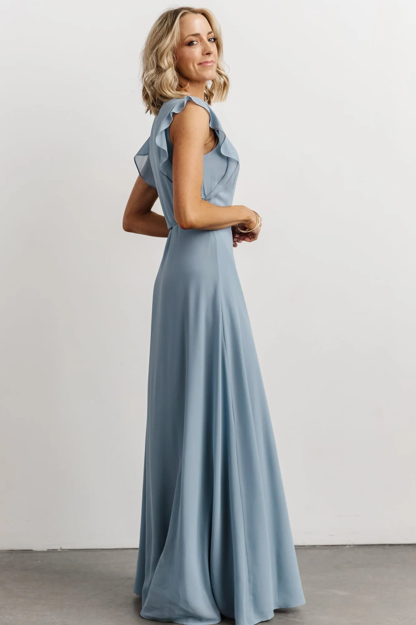 Saya Wrap Maxi Dress | Dusty Blue sold by Baltic Born product image thumbnail 5