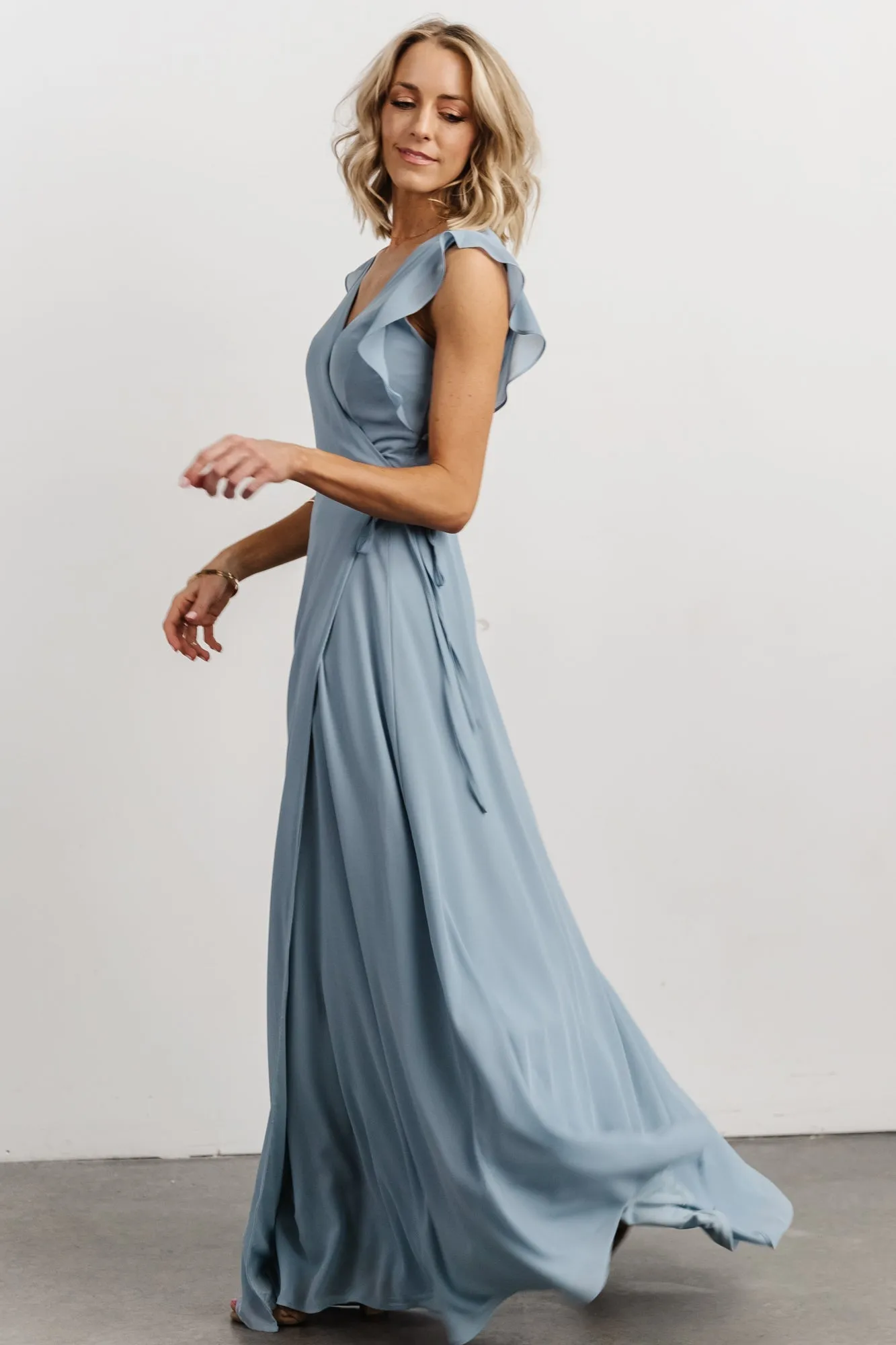 Saya Wrap Maxi Dress | Dusty Blue sold by Baltic Born product image thumbnail 2