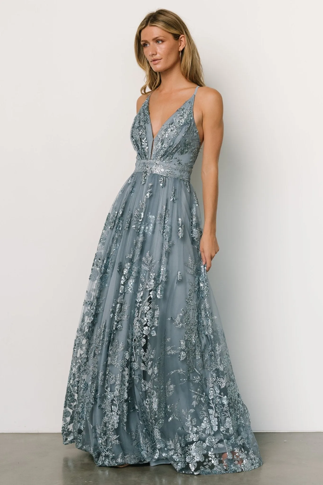 Lucienne Shimmer Maxi Gown | Blue sold by Baltic Born product image thumbnail 4