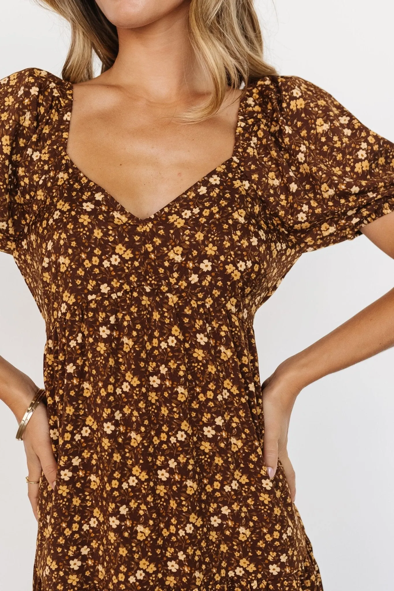 Gables Puff Sleeve Maxi Dress | Brown Multi sold by Baltic Born product image thumbnail 2