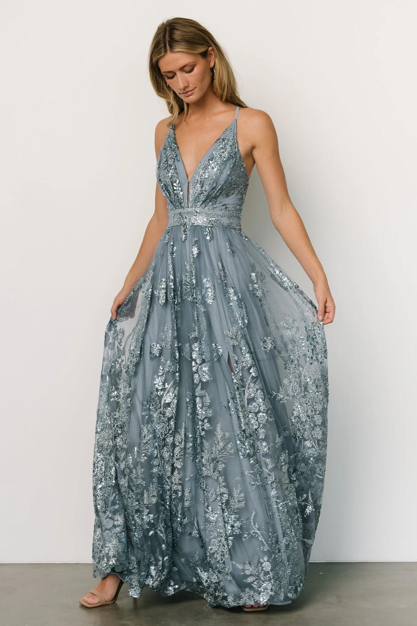 Lucienne Shimmer Maxi Gown | Blue sold by Baltic Born product image thumbnail 5