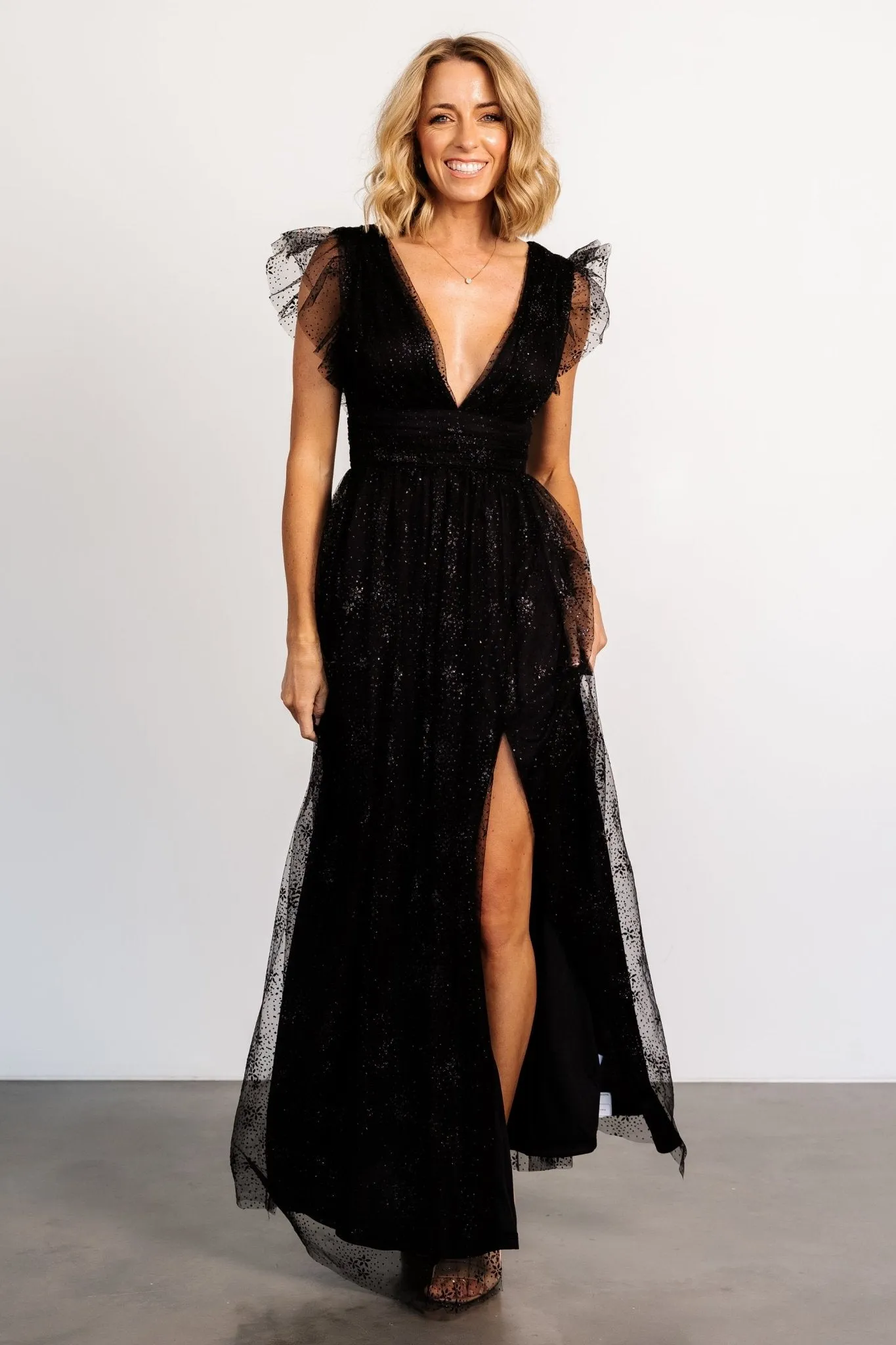Adalyn Shimmer Maxi Dress | Black sold by Baltic Born product image thumbnail 3