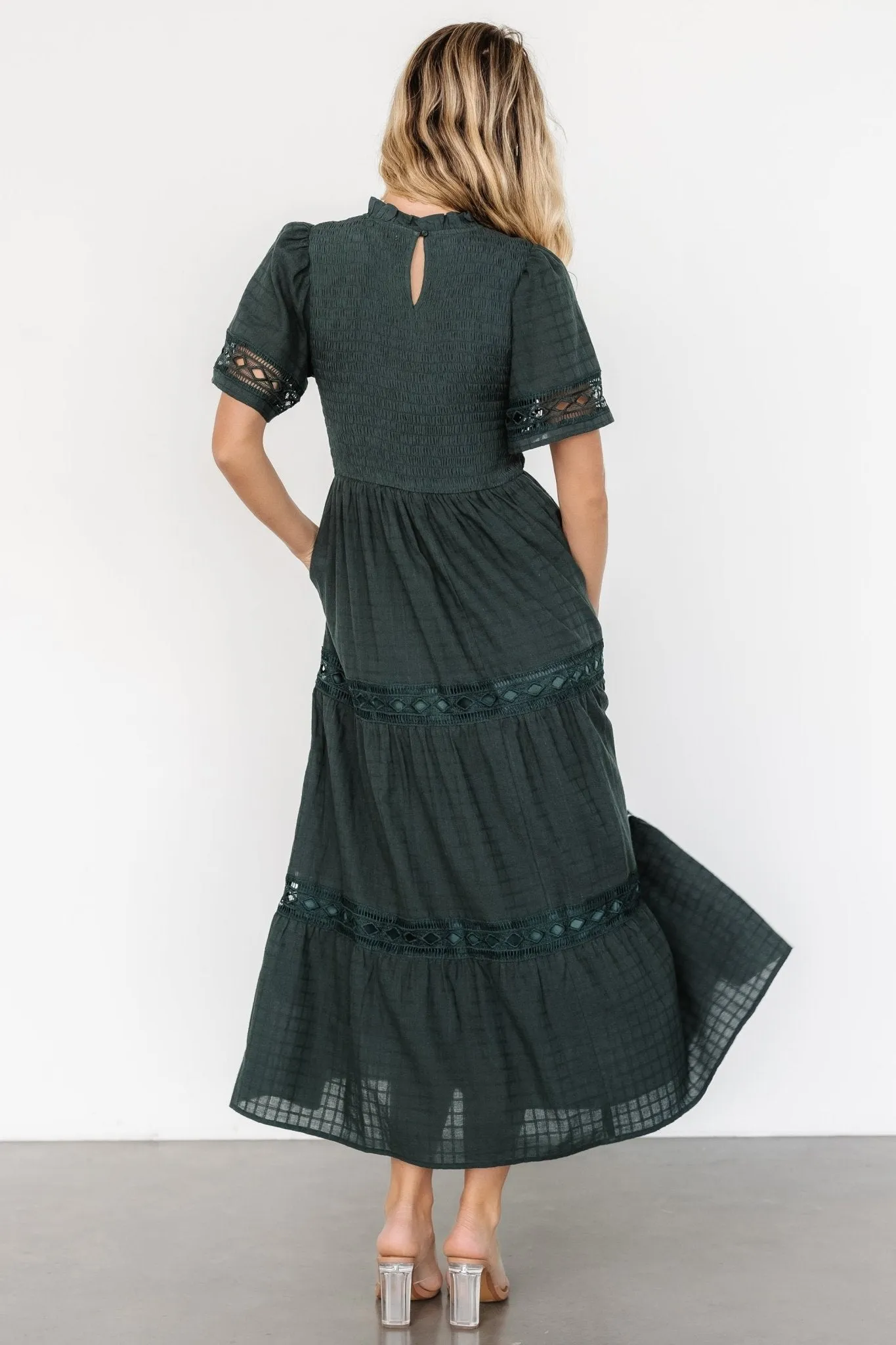 Loveland Geo Lace Maxi Dress | Dark Green sold by Baltic Born product image thumbnail 5