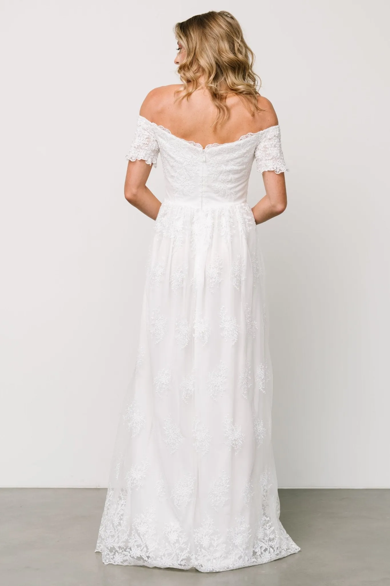 Esperanza Tulle Embroidered Maxi Dress | Off White sold by Baltic Born product image thumbnail 4