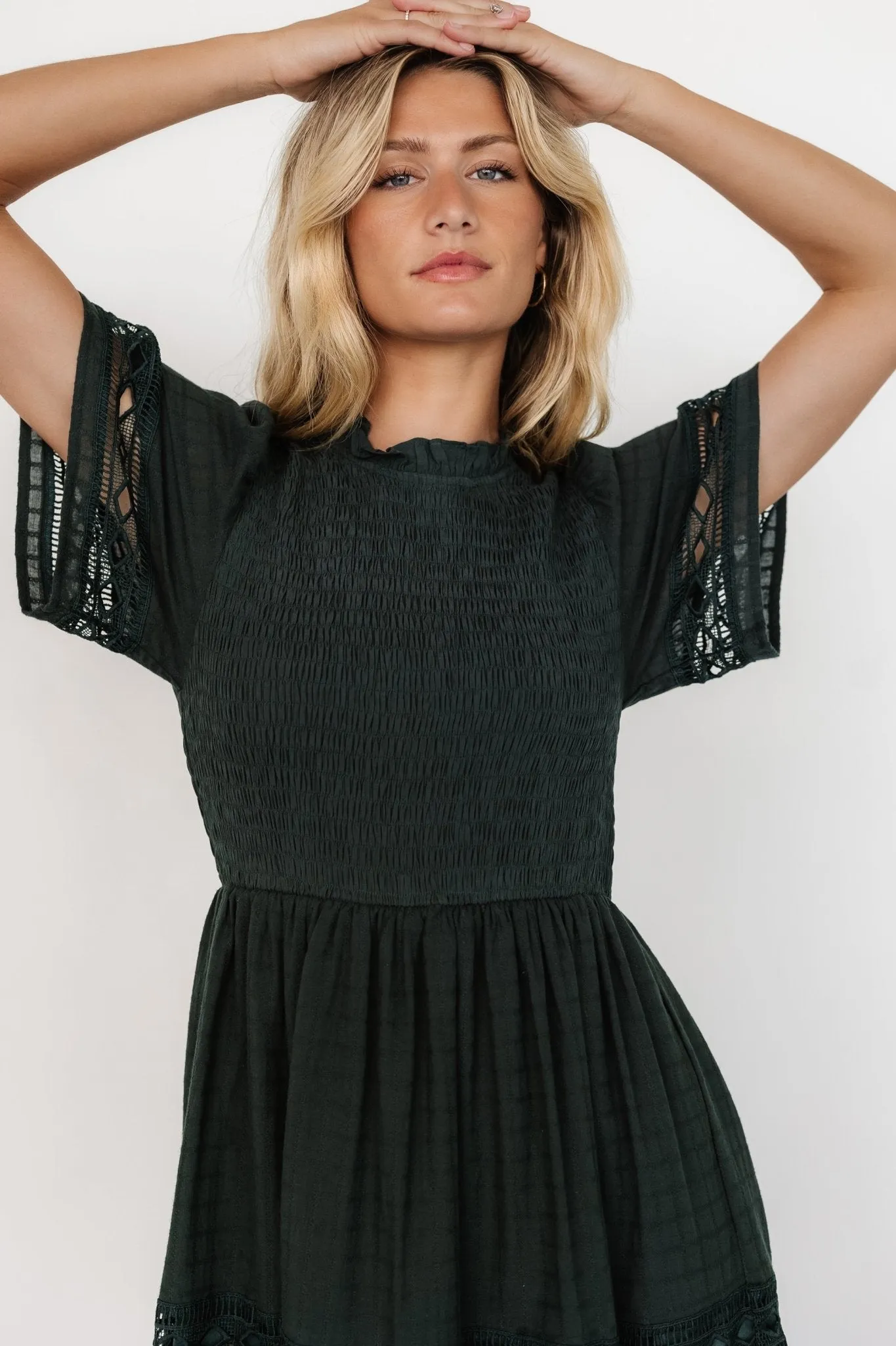 Loveland Geo Lace Maxi Dress | Dark Green sold by Baltic Born product image thumbnail 2