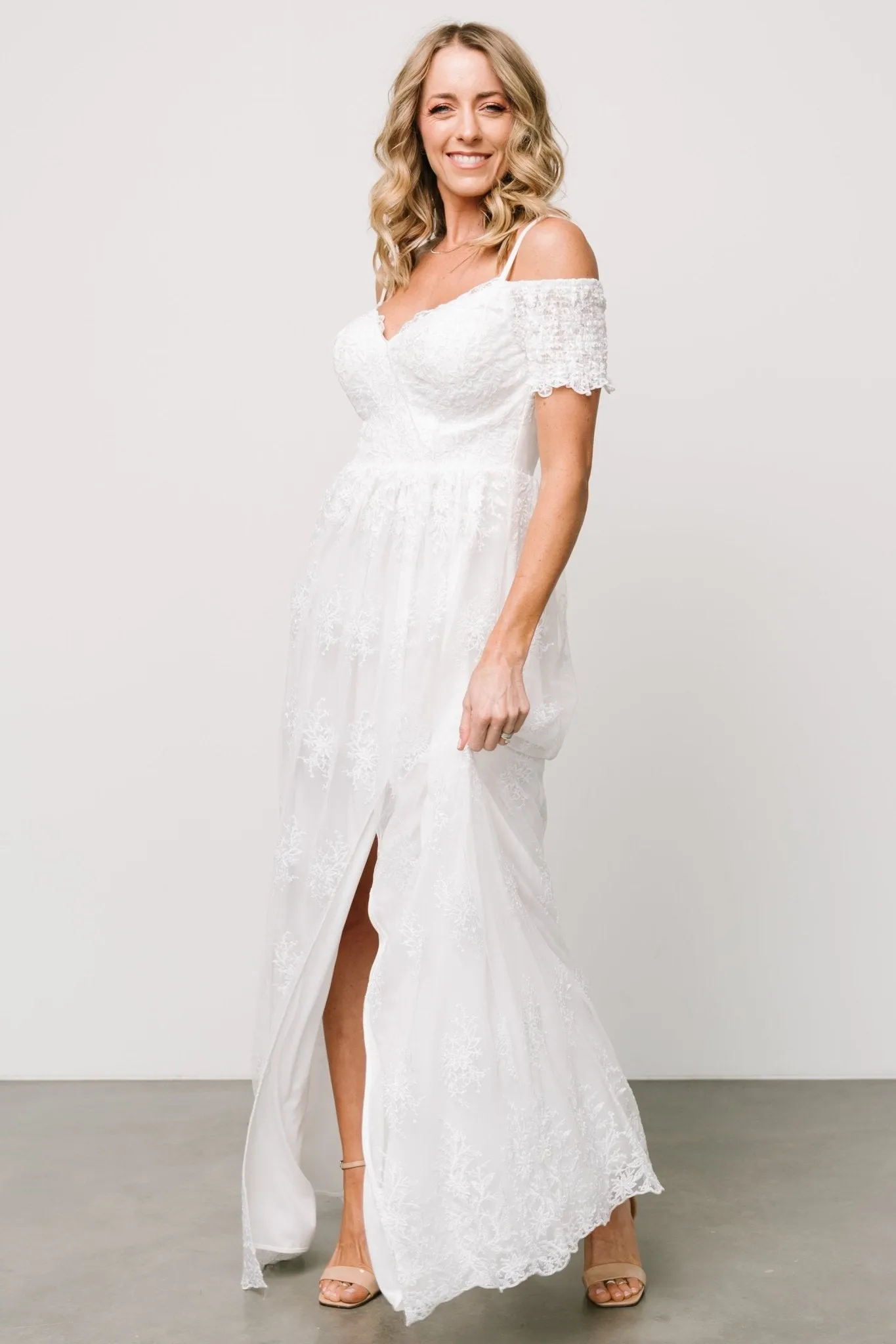 Esperanza Tulle Embroidered Maxi Dress | Off White sold by Baltic Born product image thumbnail 5