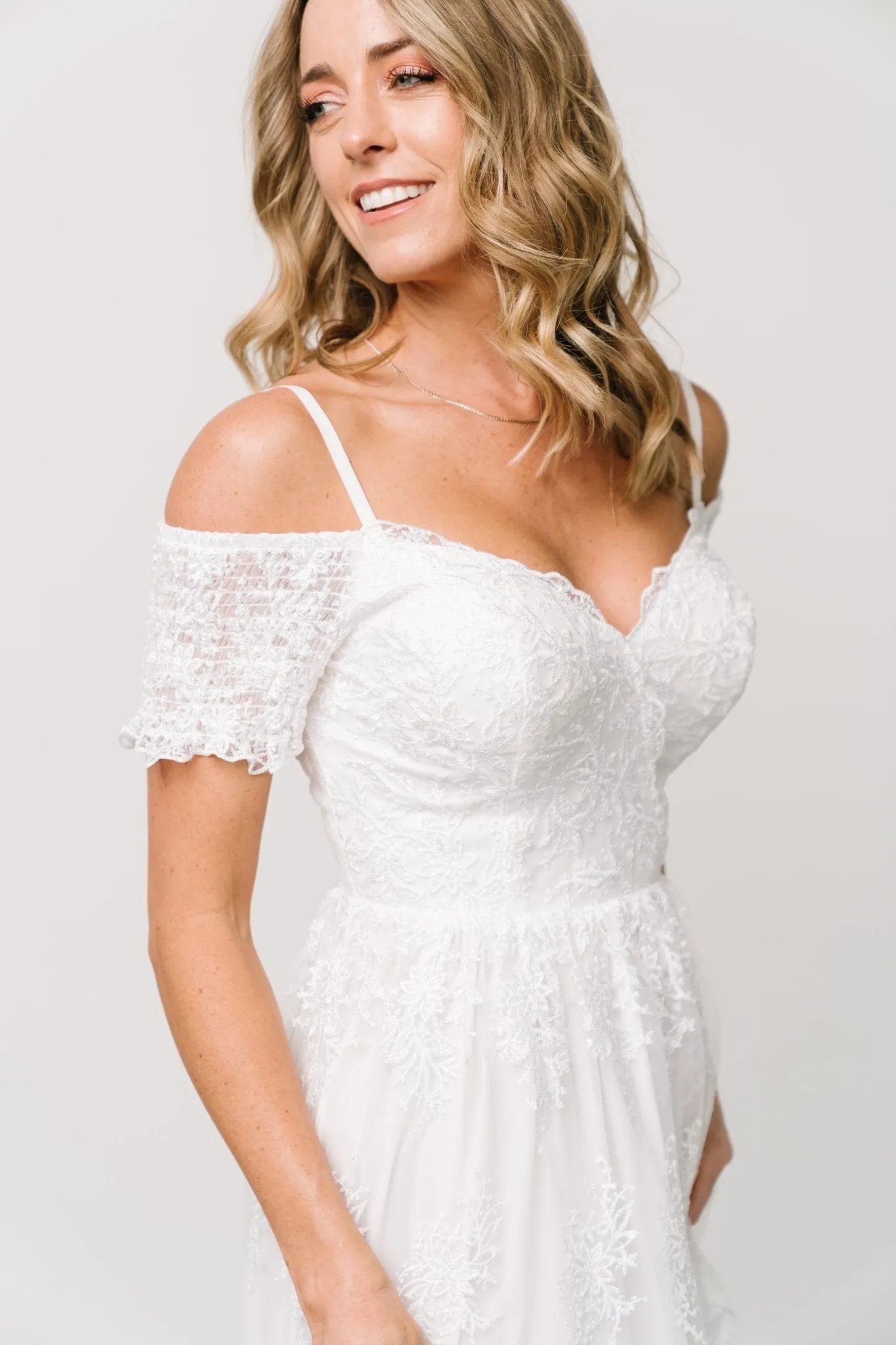 Esperanza Tulle Embroidered Maxi Dress | Off White sold by Baltic Born product image thumbnail 2