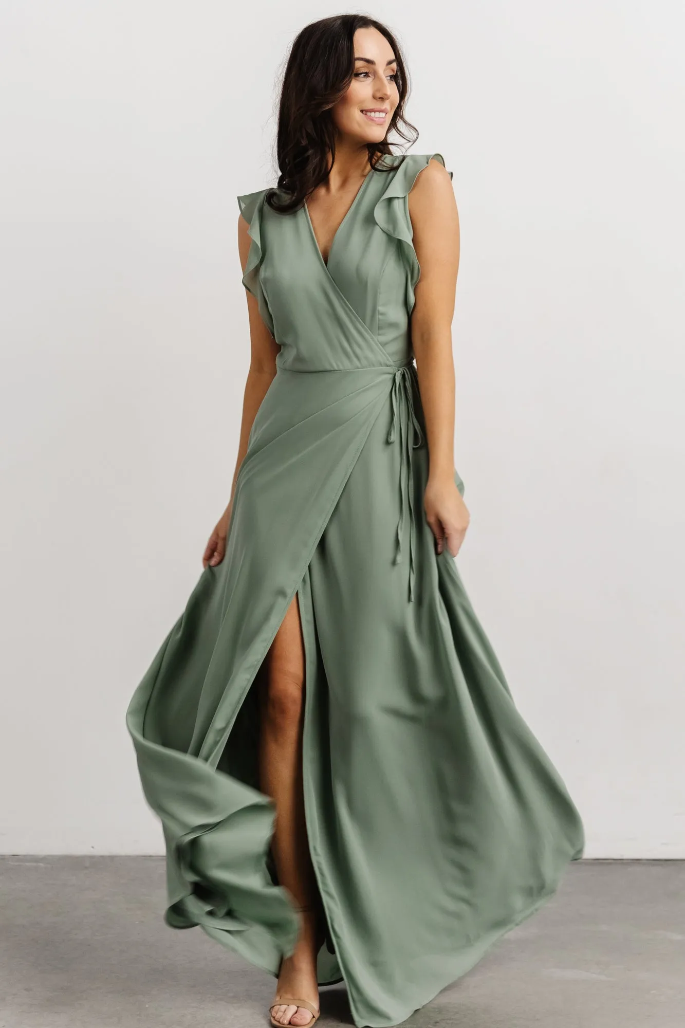 Saya Wrap Maxi Dress | Dusty Sage sold by Baltic Born product image thumbnail 4