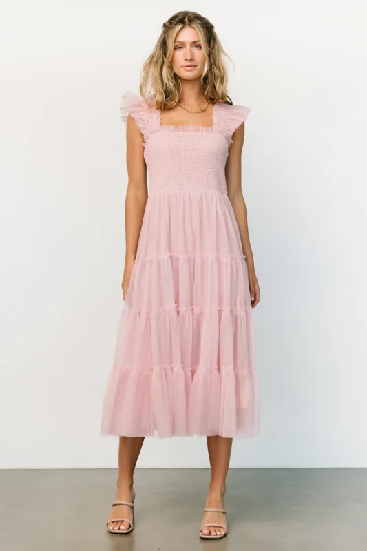 Emma Smocked Tulle Dress | Mauve sold by Baltic Born