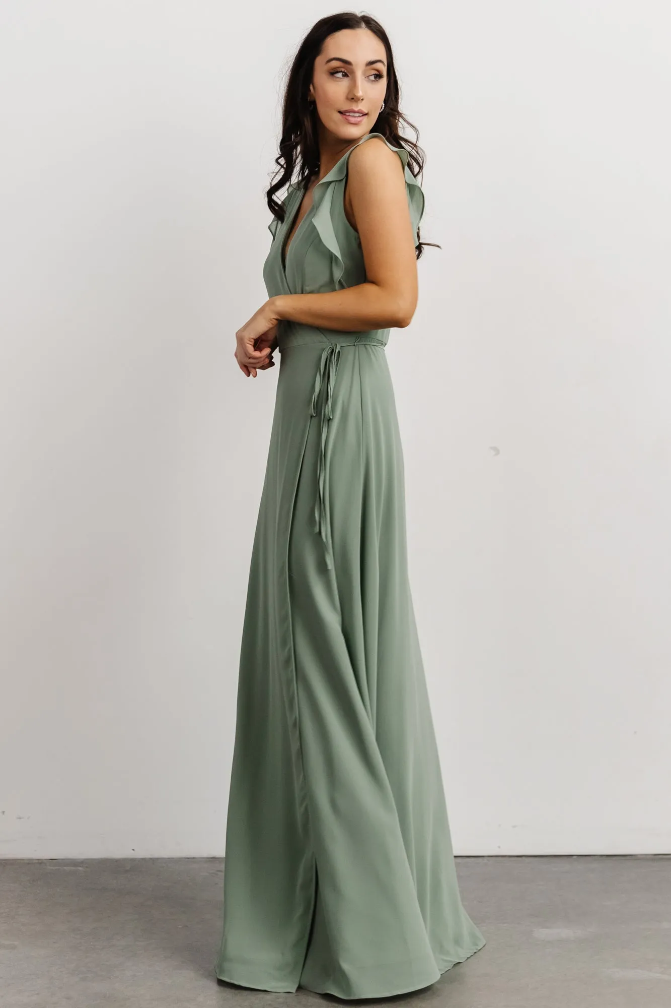 Saya Wrap Maxi Dress | Dusty Sage sold by Baltic Born product image thumbnail 5