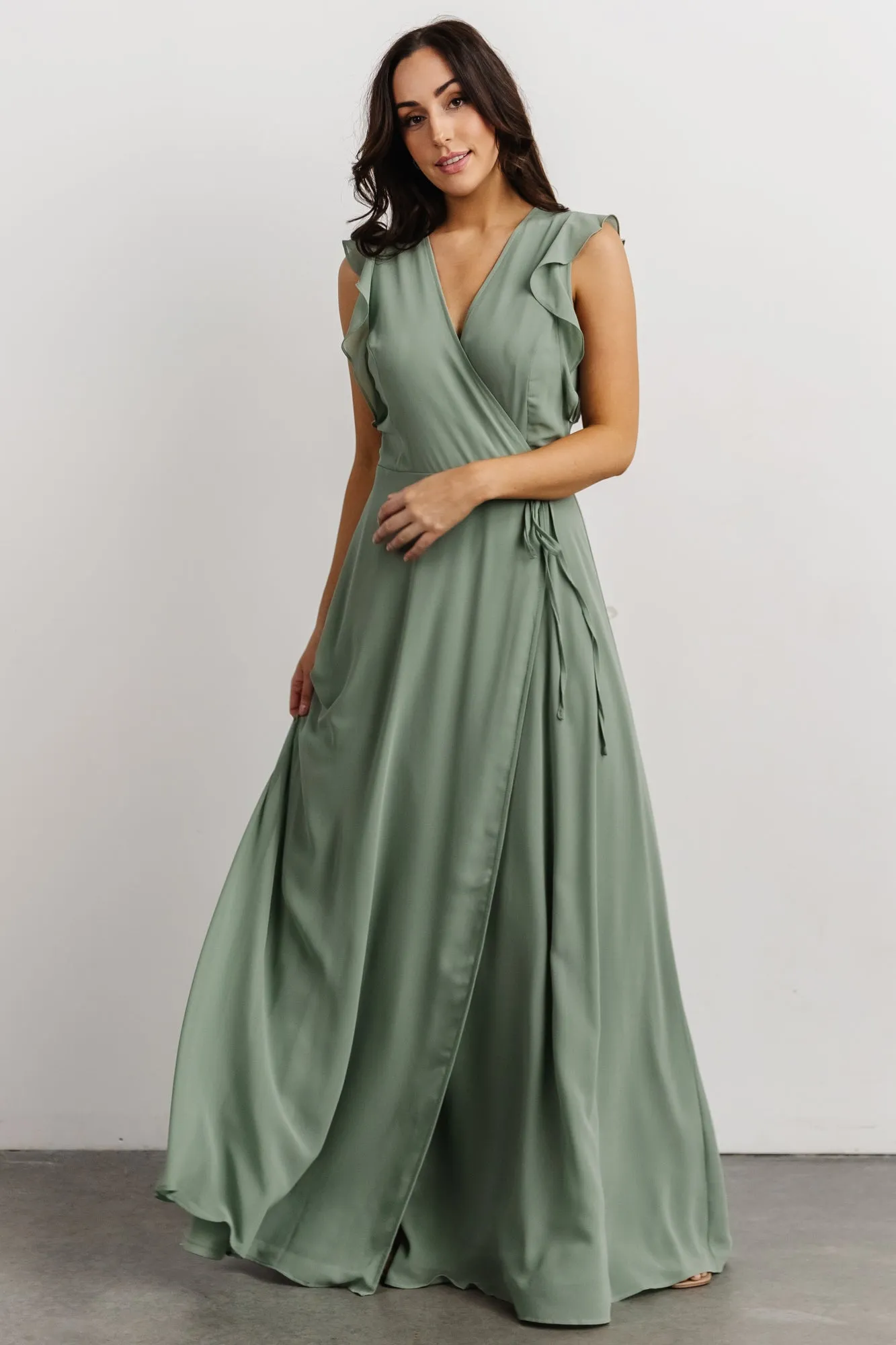 Saya Wrap Maxi Dress | Dusty Sage sold by Baltic Born product image thumbnail 2