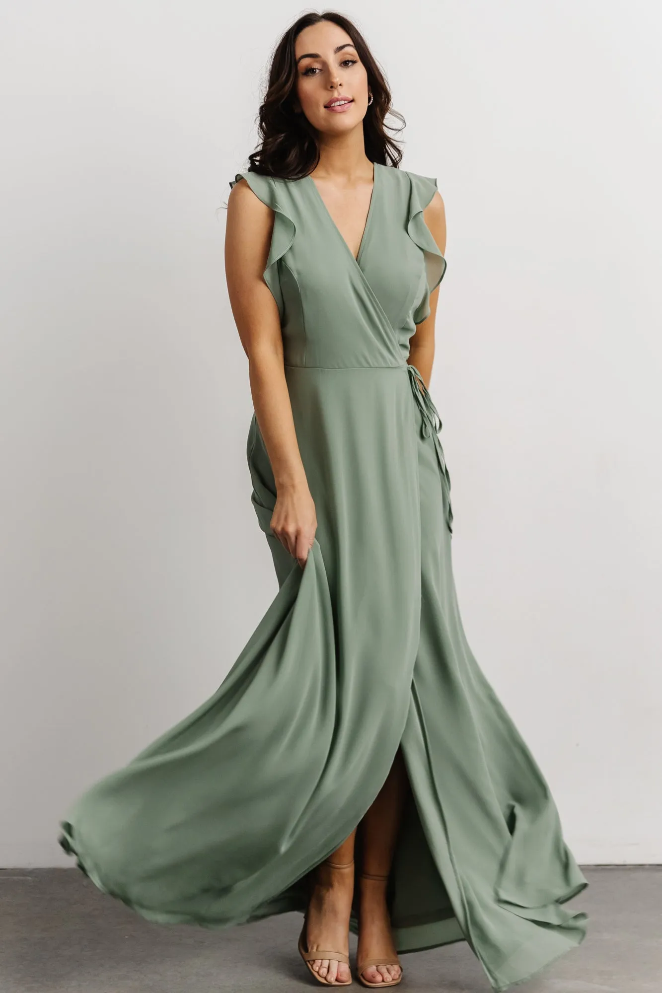 Saya Wrap Maxi Dress | Dusty Sage sold by Baltic Born product image thumbnail 3
