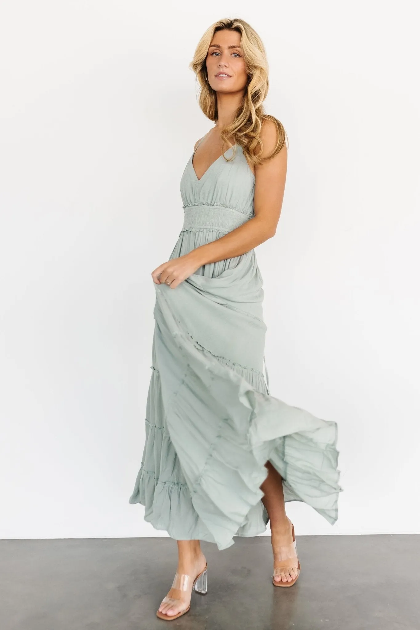 Katana Cross Back Maxi Dress | Sage sold by Baltic Born product image thumbnail 5