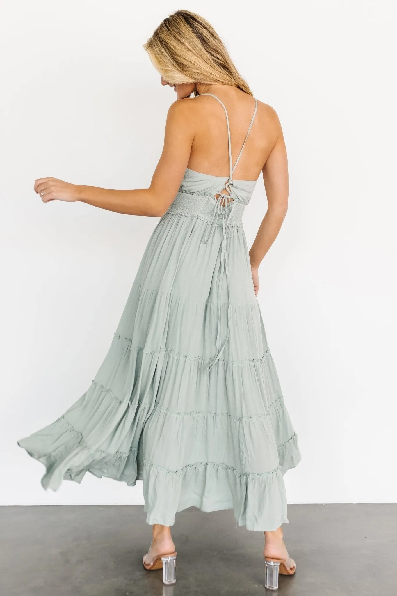 Katana Cross Back Maxi Dress | Sage sold by Baltic Born product image thumbnail 2