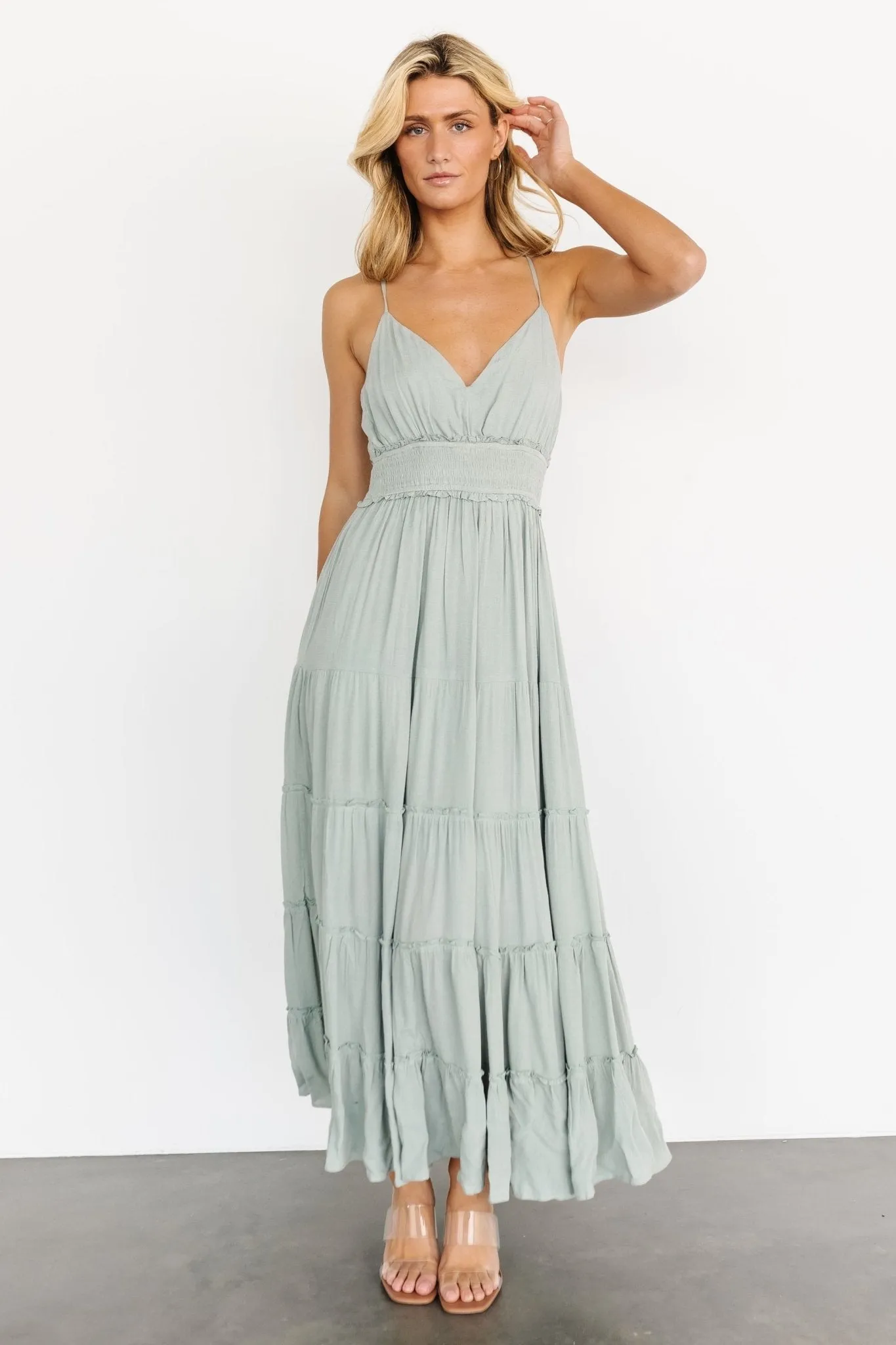 Katana Cross Back Maxi Dress | Sage sold by Baltic Born product image thumbnail 3