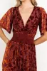 Veronica Velvet Maxi Dress | Rust sold by Baltic Born