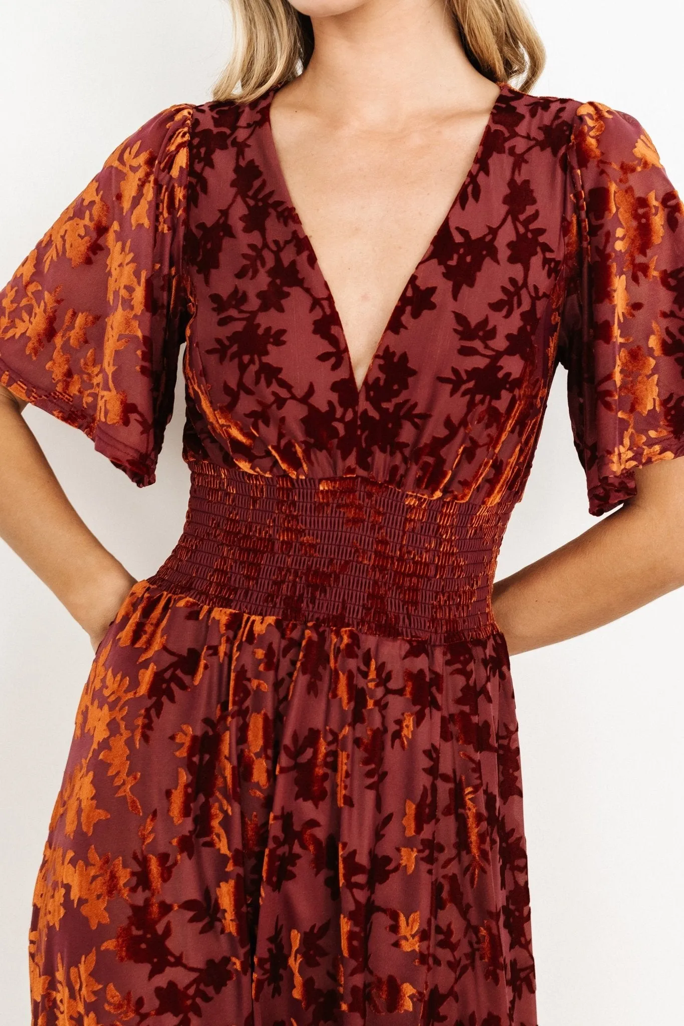 Veronica Velvet Maxi Dress | Rust sold by Baltic Born product image thumbnail 2