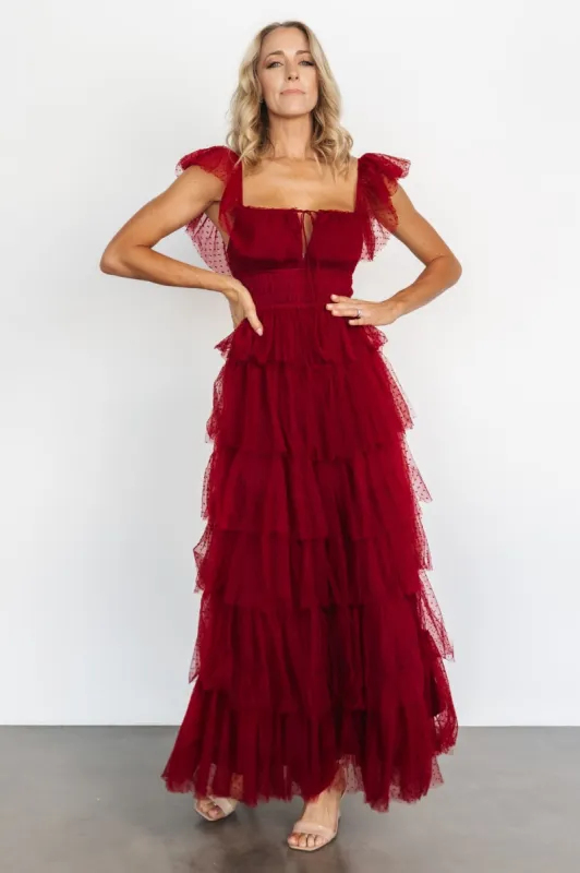 Valora Swiss Dot Tulle Maxi Dress | Wine sold by Baltic Born