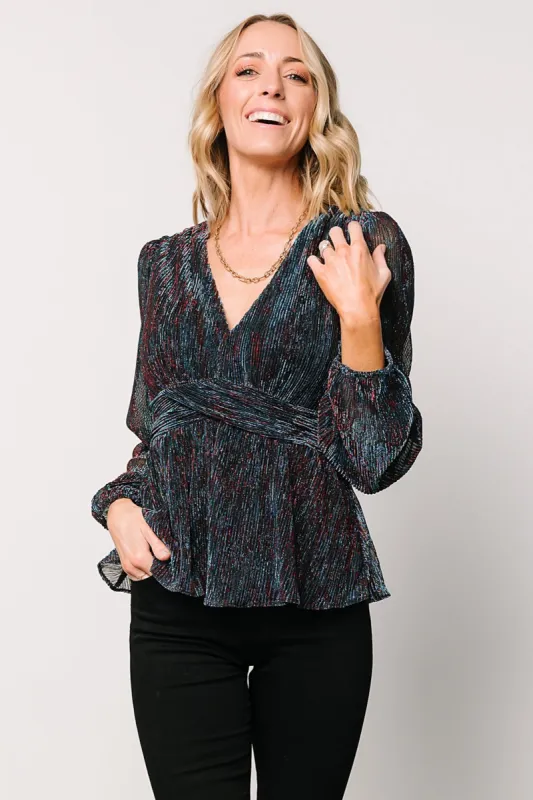Genesis Shimmer Top | Blue + Red made by Skies Are Blue