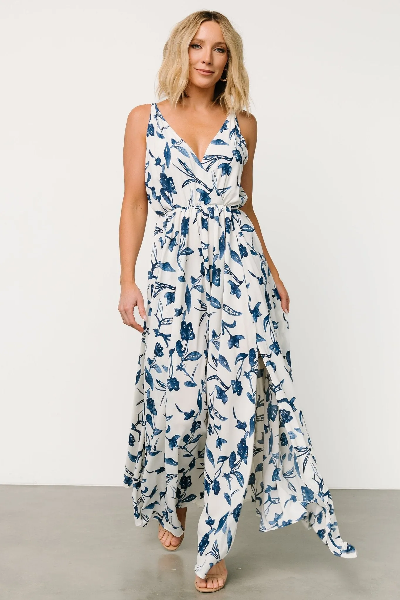 Eris Tank Maxi Dress | Blue Floral Print sold by Baltic Born product image thumbnail 5