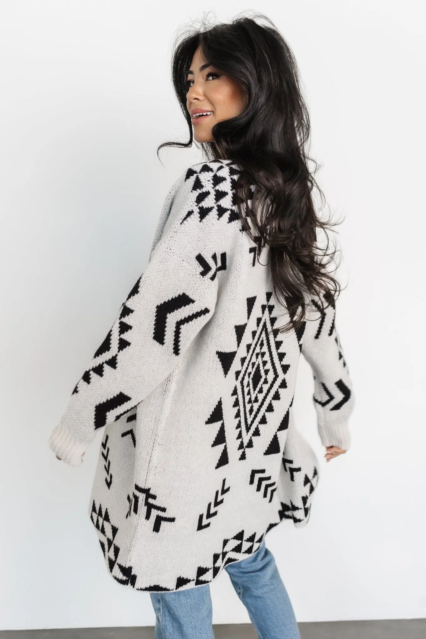 Hays Oversized Cardigan | Ivory + Black sold by Baltic Born product image thumbnail 5