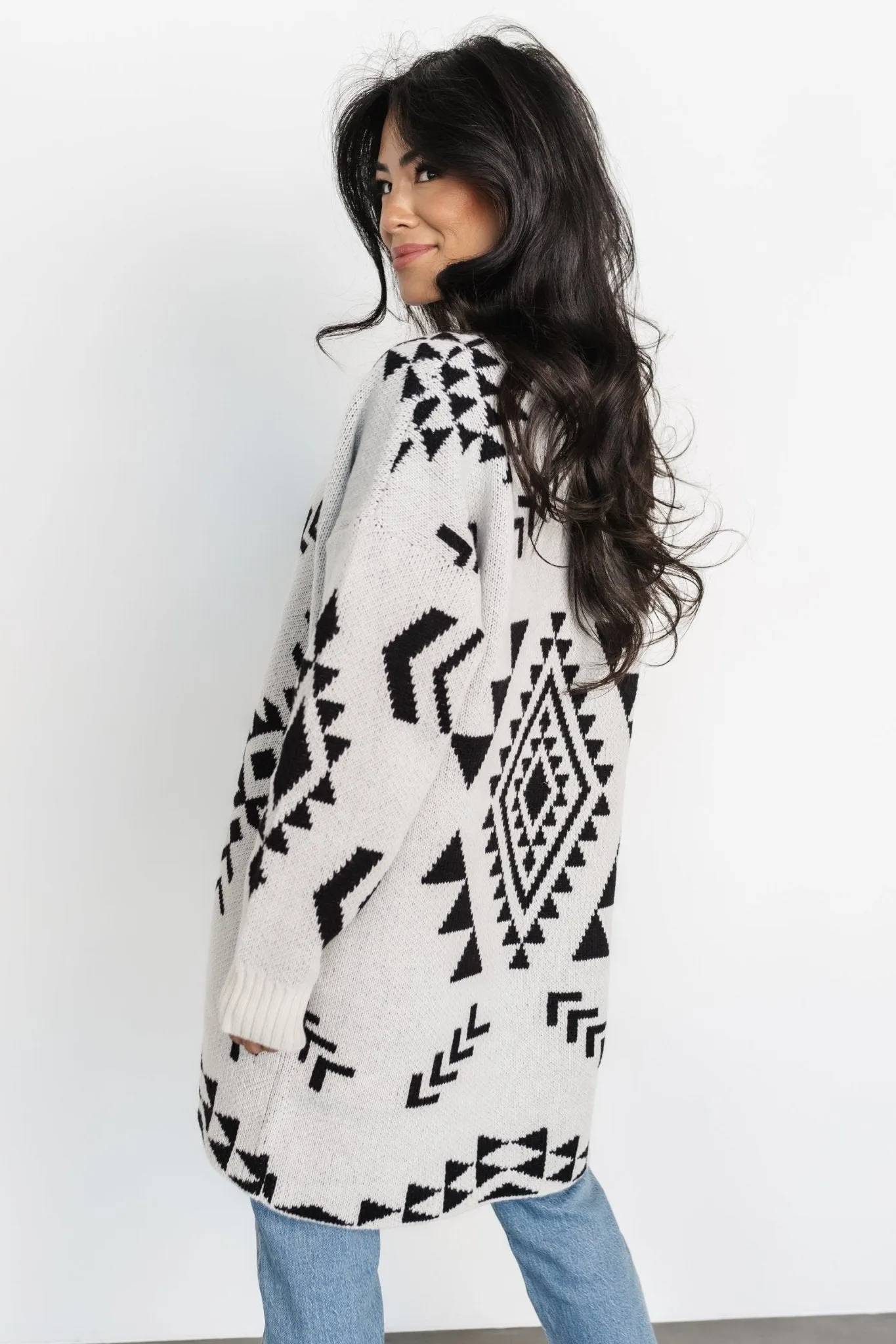Hays Oversized Cardigan | Ivory + Black sold by Baltic Born product image thumbnail 2