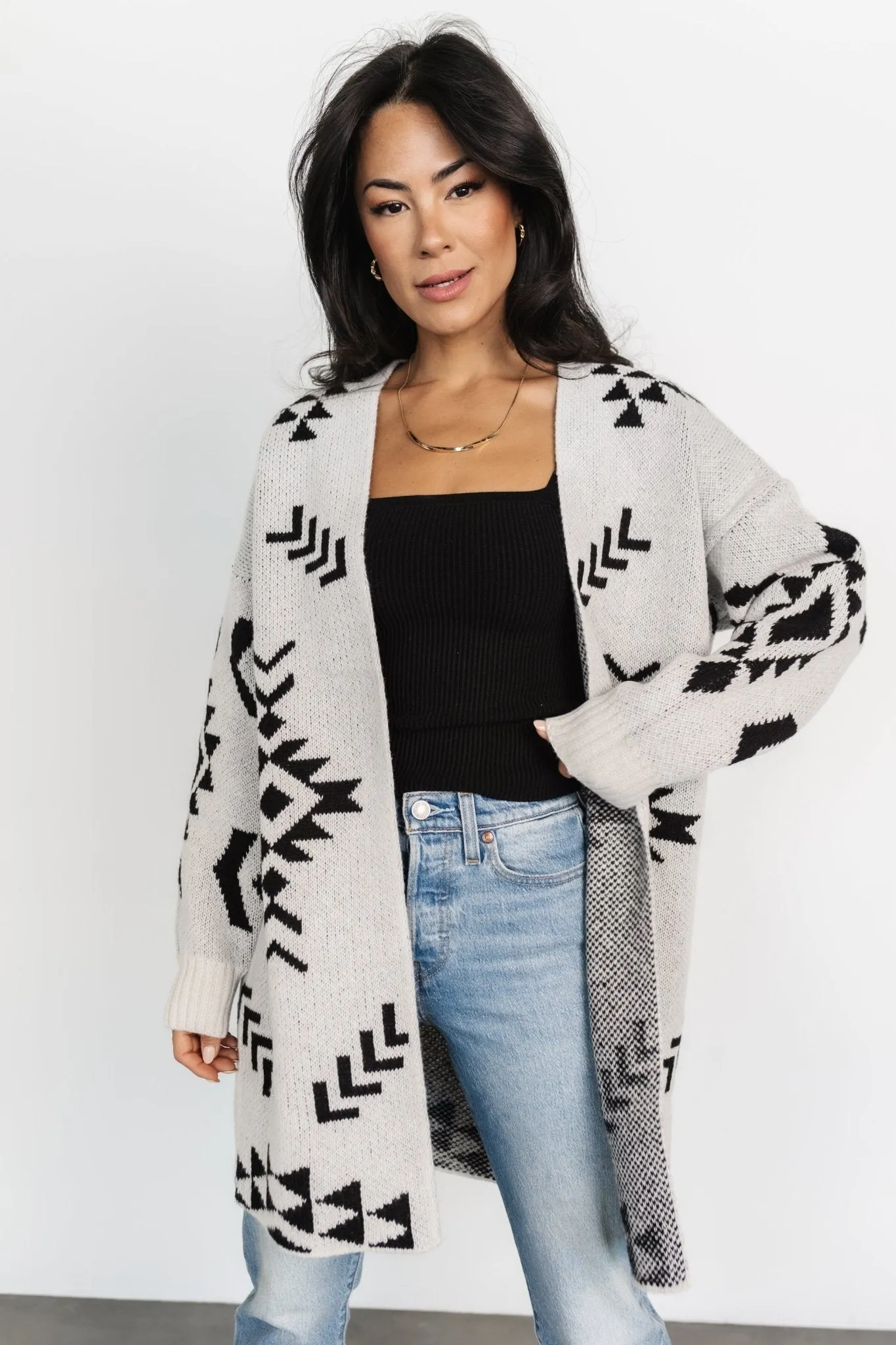 Hays Oversized Cardigan | Ivory + Black sold by Baltic Born product image thumbnail 3