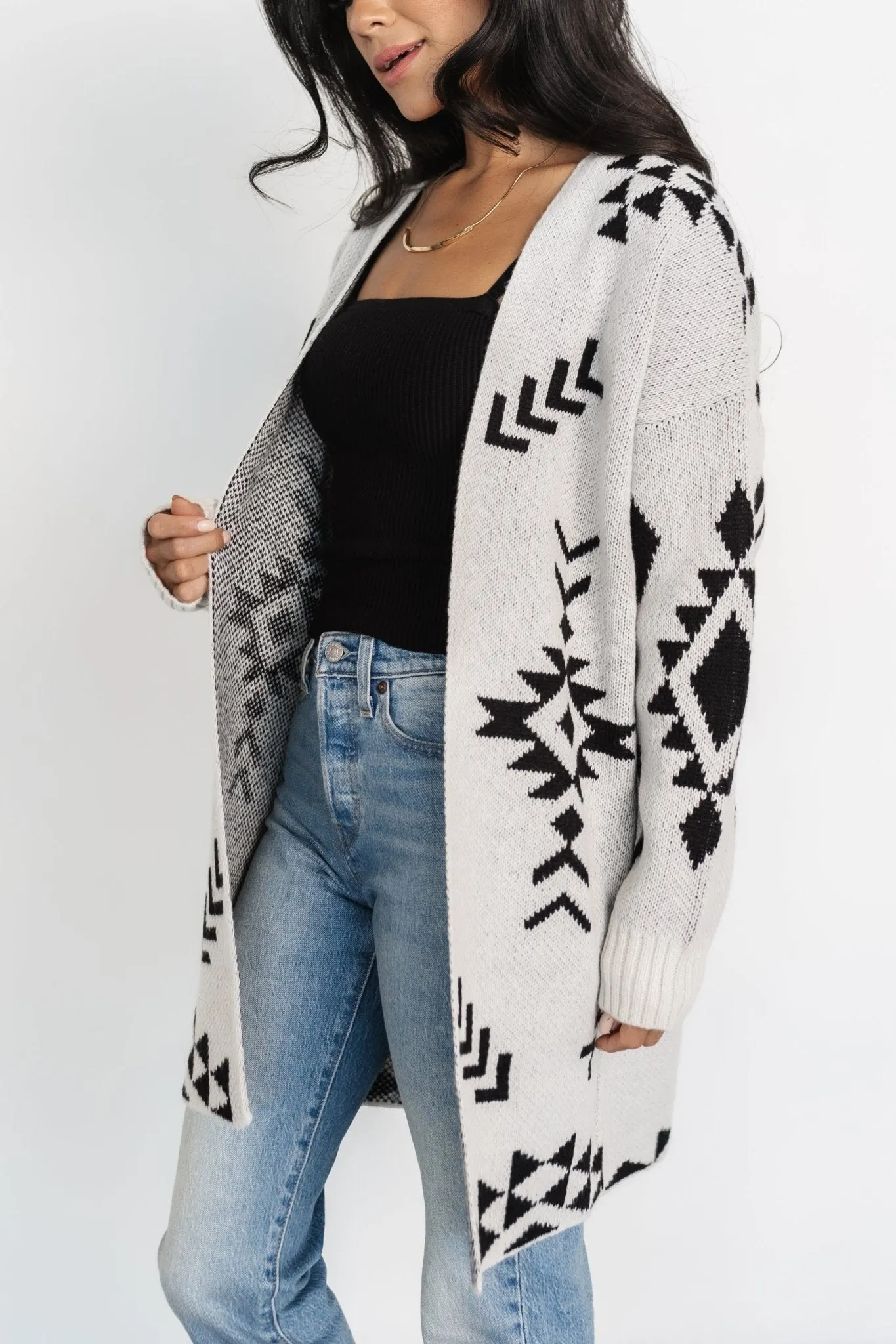 Hays Oversized Cardigan | Ivory + Black sold by Baltic Born product image thumbnail 4
