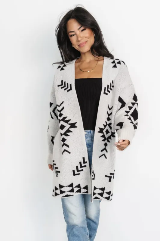 Hays Oversized Cardigan | Ivory + Black sold by Baltic Born