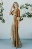 Meghan Velvet Wrap Maxi Dress | Gold sold by Baltic Born