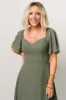 Colette Sweetheart Midi Dress | Dark Sage sold by Baltic Born
