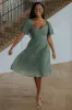 Colette Sweetheart Midi Dress | Dark Sage sold by Baltic Born