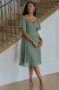 Colette Sweetheart Midi Dress | Dark Sage sold by Baltic Born