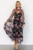Stephanie Tiered Maxi Dress | Black Floral sold by Baltic Born