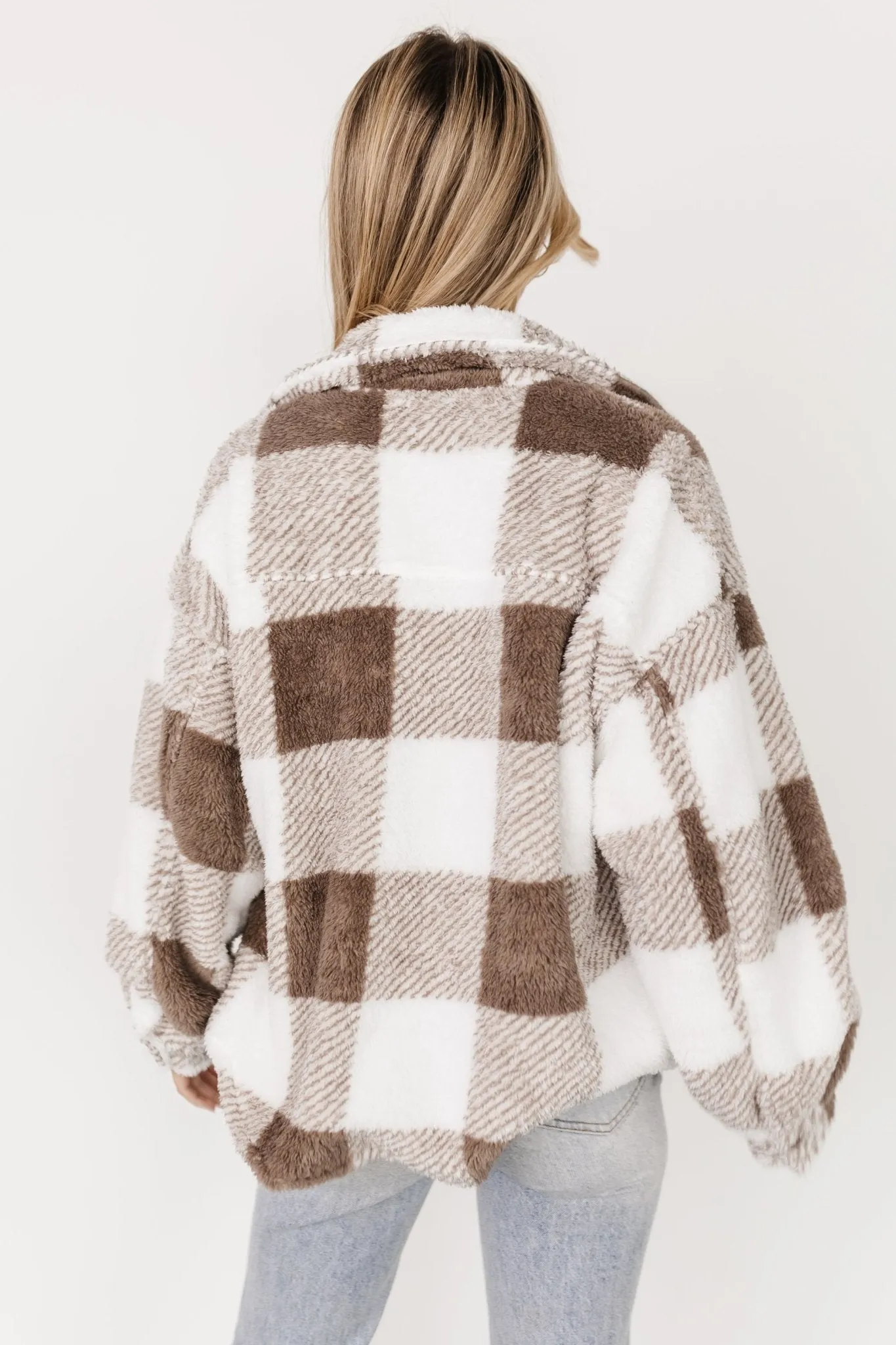 Bismarck Fleece Shacket | Mocha + White sold by Baltic Born product image thumbnail 3