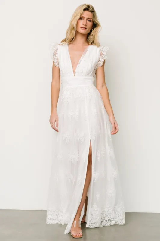 Rhea Tulle Maxi Dress | Off White sold by Baltic Born