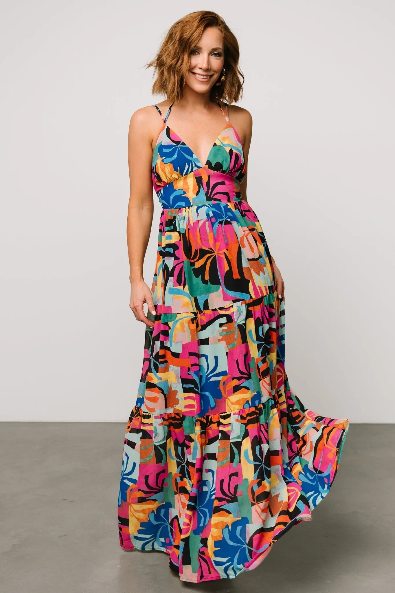 Crystal Maxi Dress | Black Multi Print sold by Baltic Born product image thumbnail 5