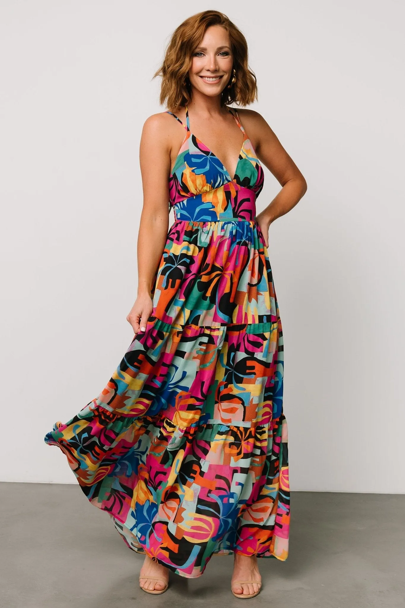 Crystal Maxi Dress | Black Multi Print sold by Baltic Born product image thumbnail 3