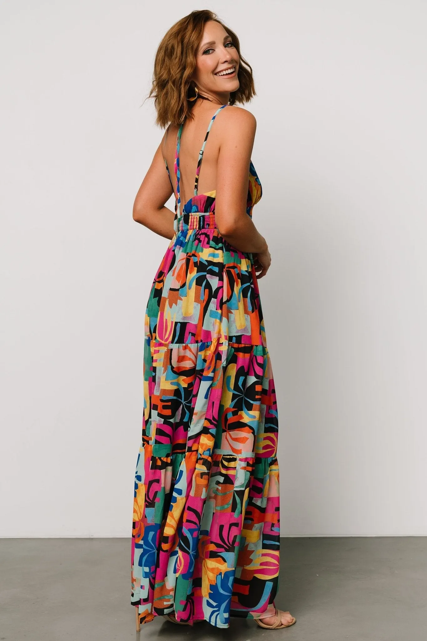 Crystal Maxi Dress | Black Multi Print sold by Baltic Born product image thumbnail 4