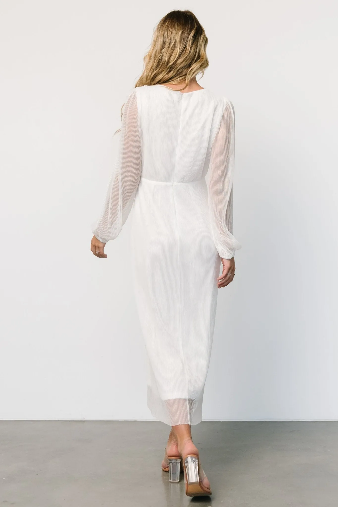 Devlyn Pleated Dress | White Shimmer sold by Baltic Born product image thumbnail 5