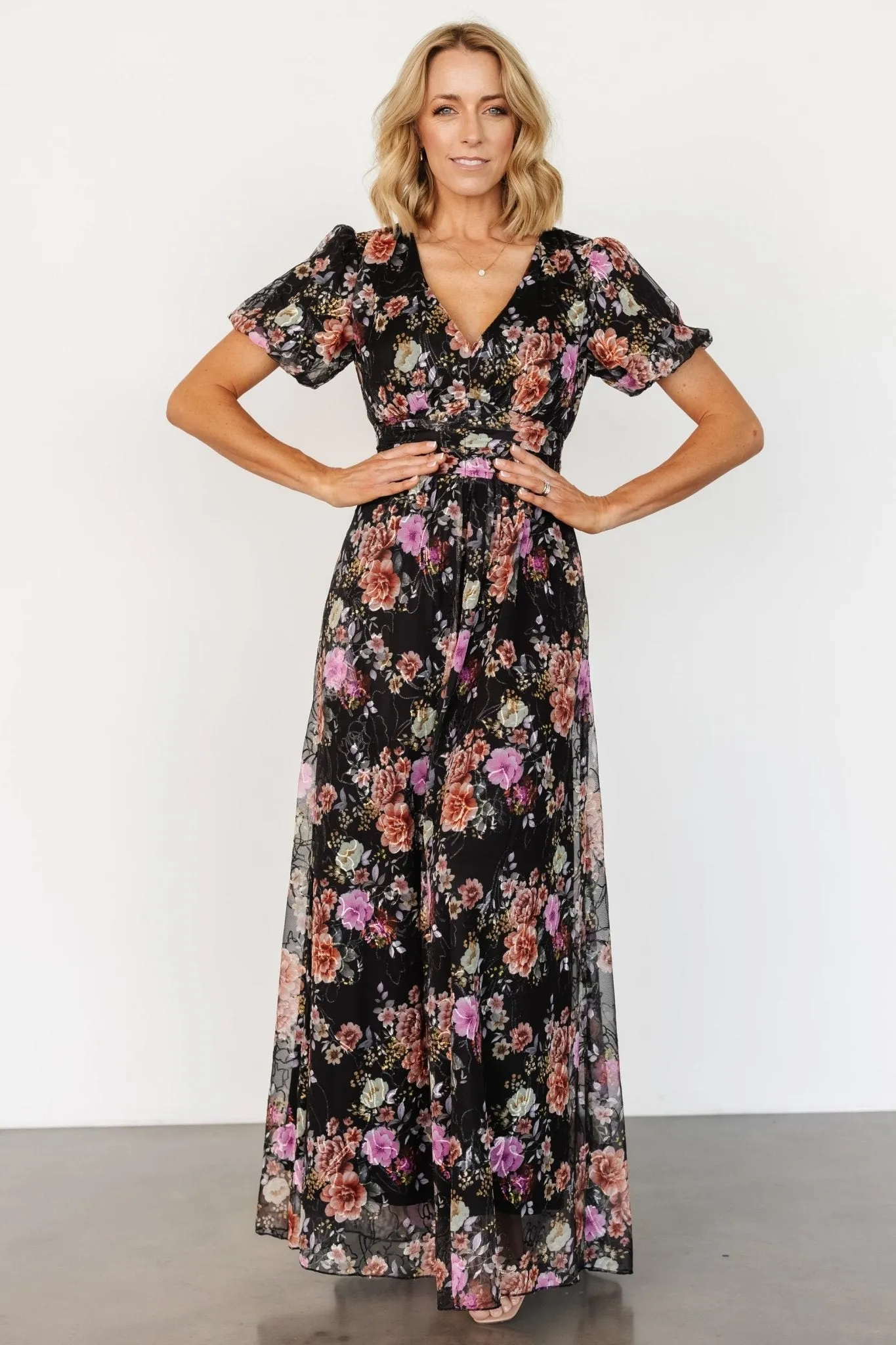 Ardley Maxi Dress | Black Multi Floral sold by Baltic Born product image thumbnail 2