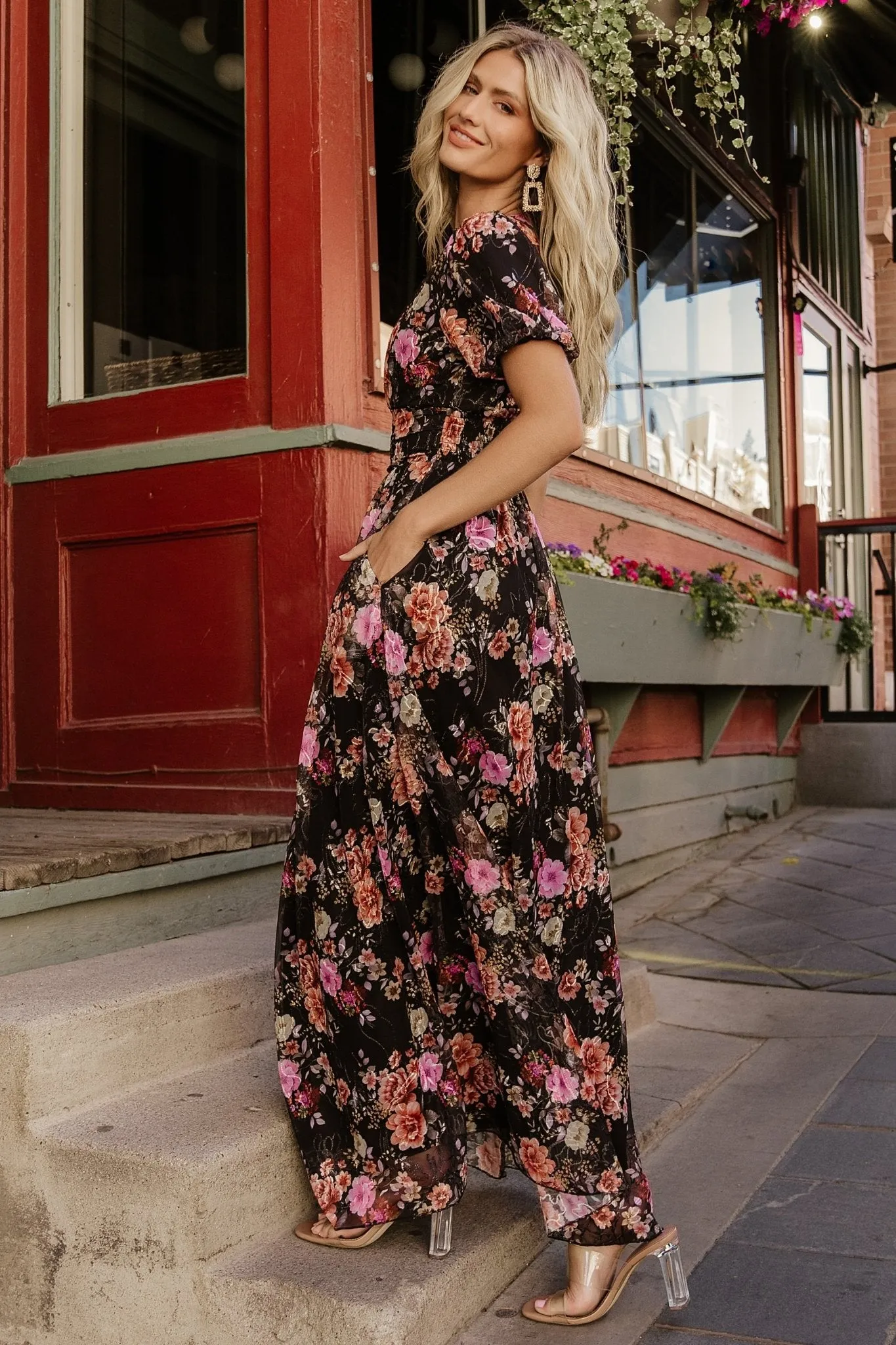 Ardley Maxi Dress | Black Multi Floral sold by Baltic Born product image thumbnail 4