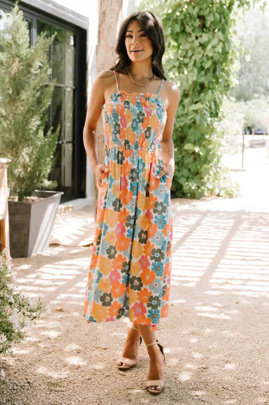 Tami Smocked Midi Dress | Multi sold by Baltic Born