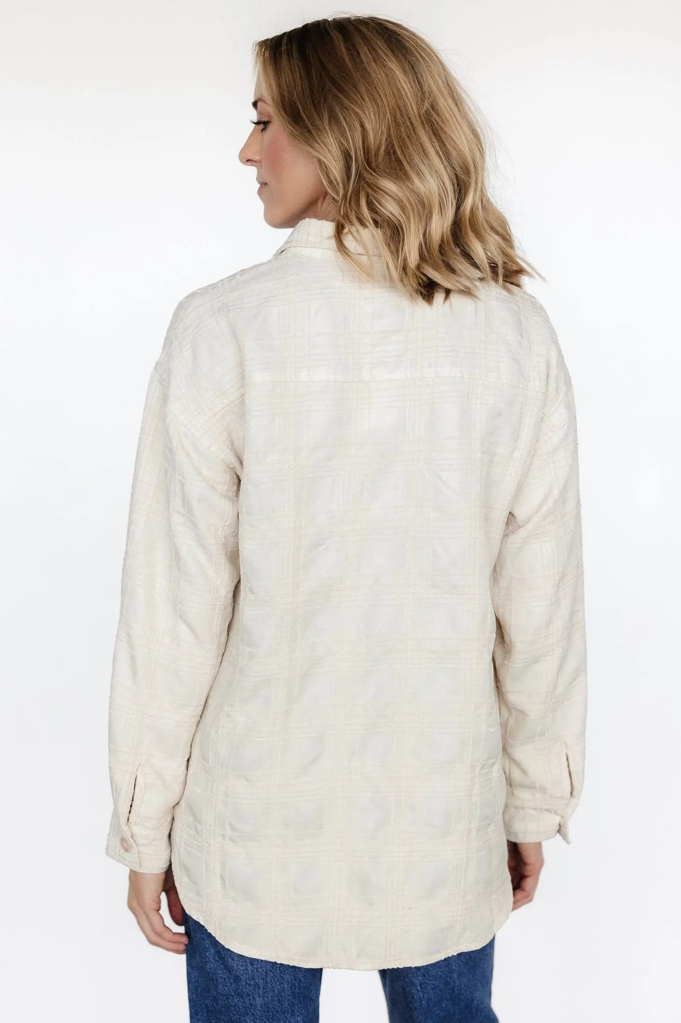 Joanna Plaid Shacket | Cream + Natural sold by Baltic Born product image thumbnail 4