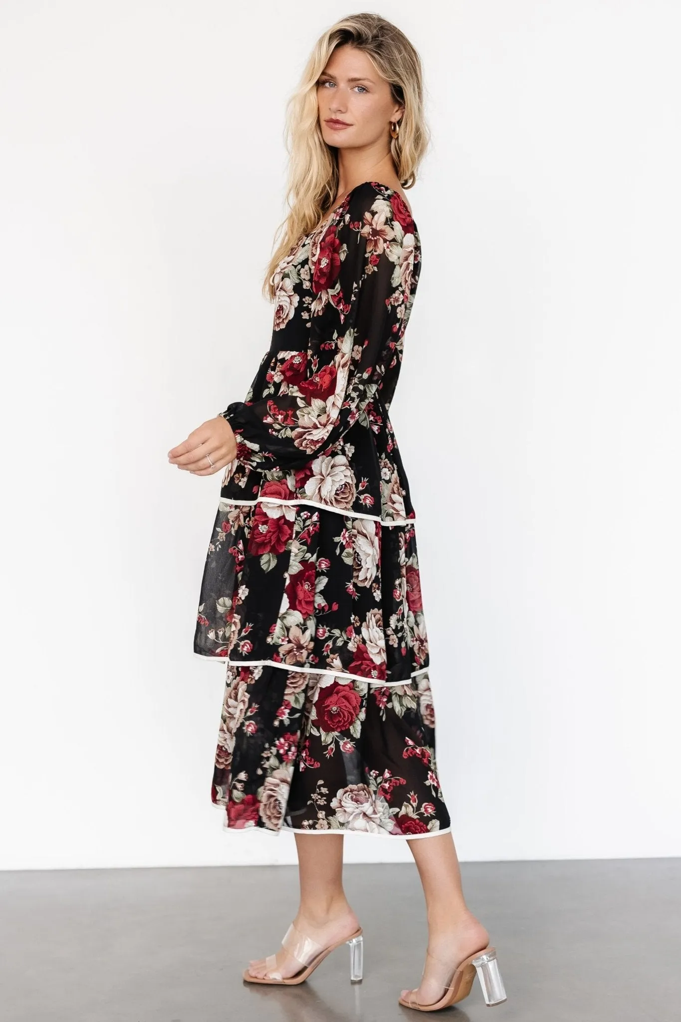 Viviana Tiered Dress | Black Floral sold by Baltic Born product image thumbnail 5