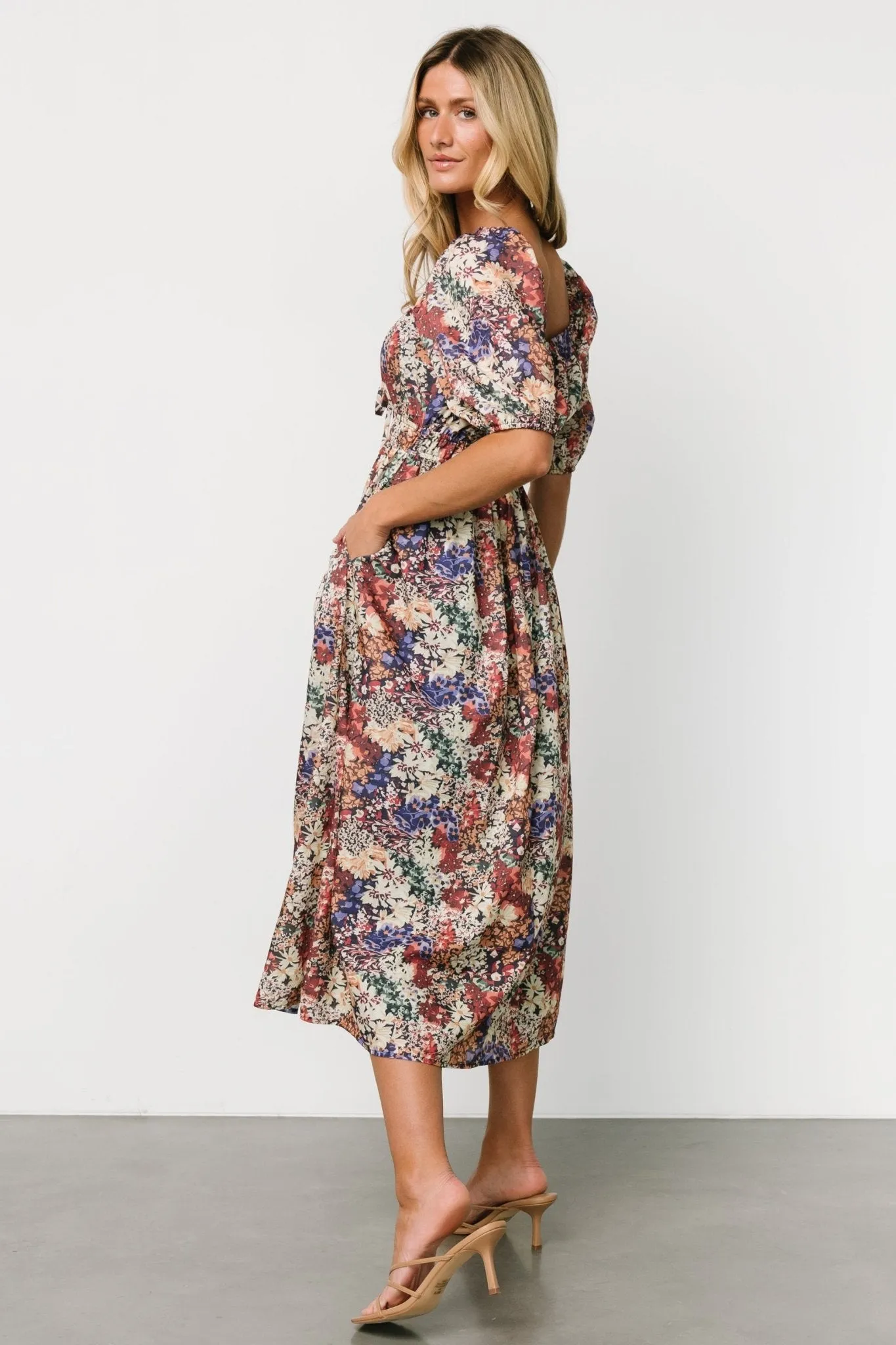 Eden Midi Dress | Black Multi Print sold by Baltic Born product image thumbnail 3